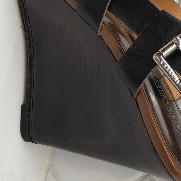 Women shoes black/brown size 8 coach wedges - Picture 12 of 13